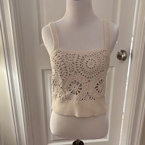 J. Crew Beige Crochet Crop Top